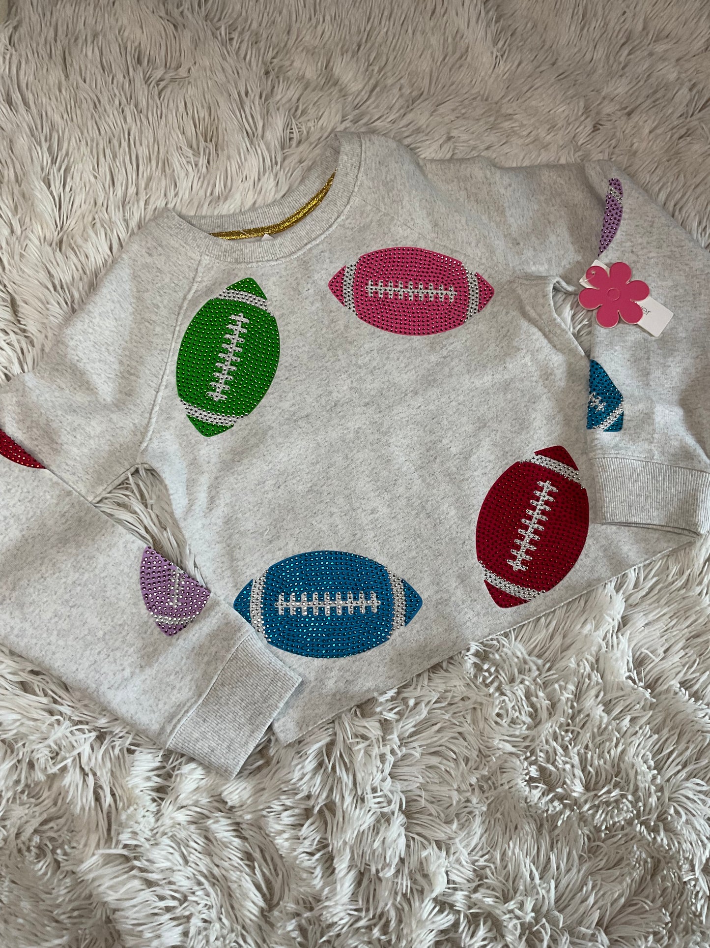 Rhinestone Footballs Sweatshirt