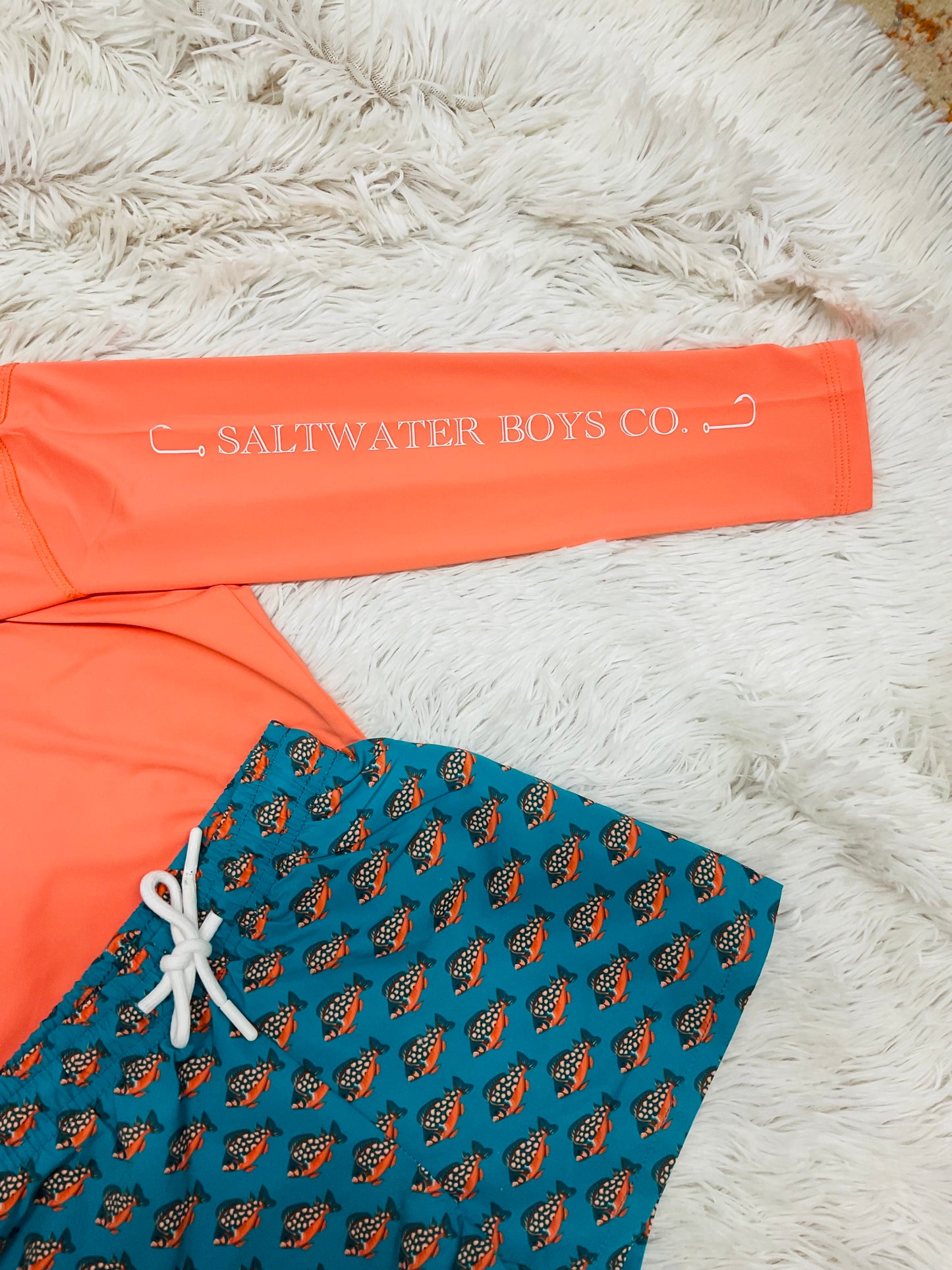 Teal Tropical Fish Saint Simon Swim Trunk
