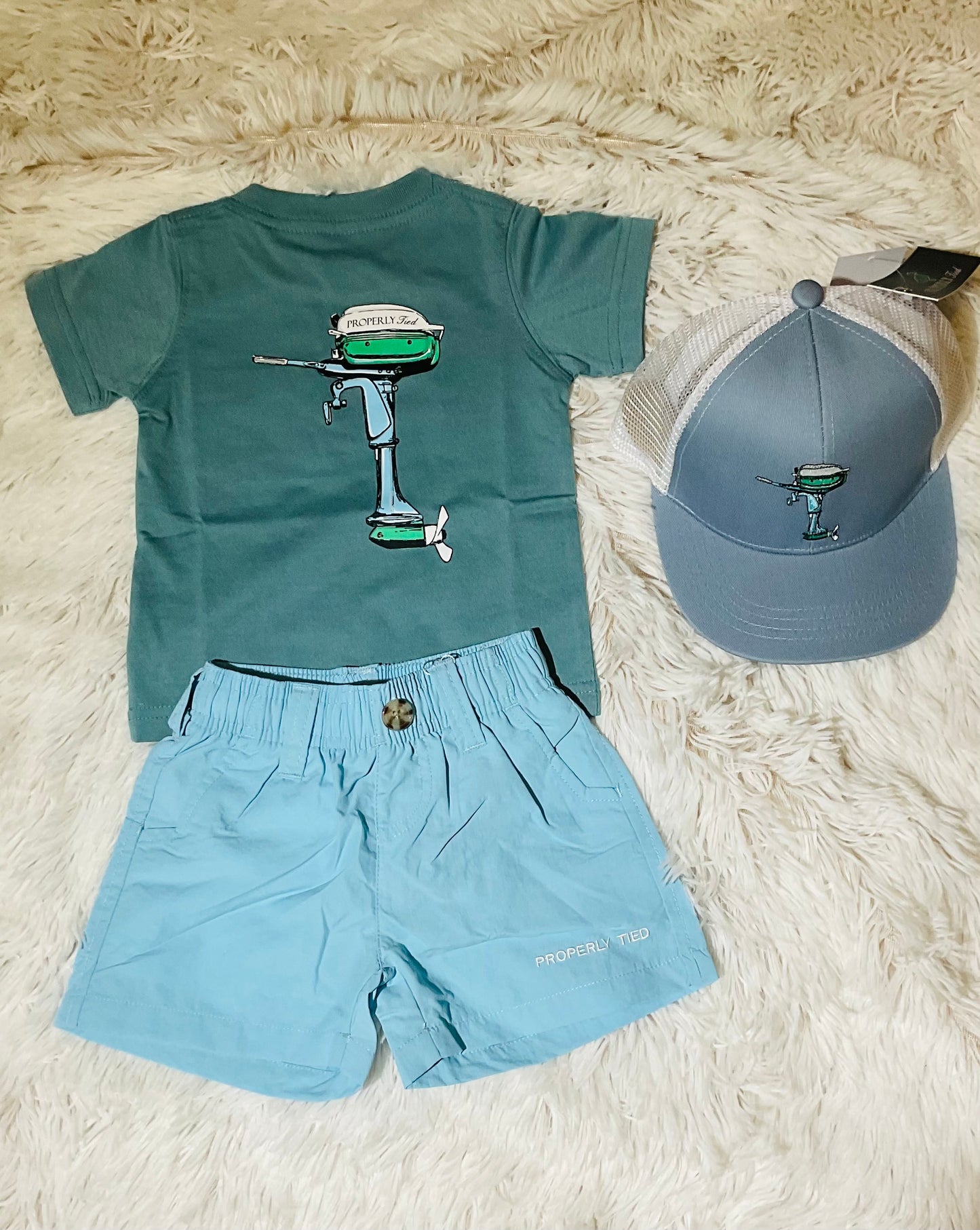 Boat Motor Steel Blue