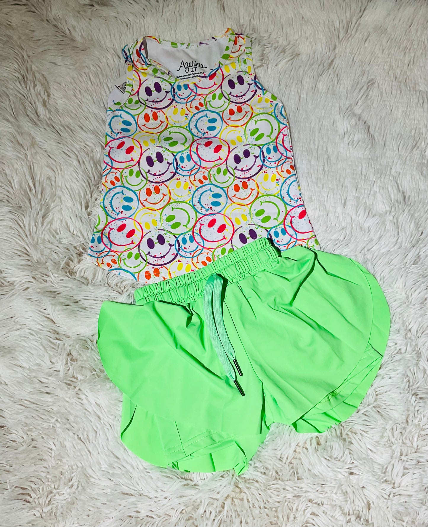Neon Green Butterfly Shorts