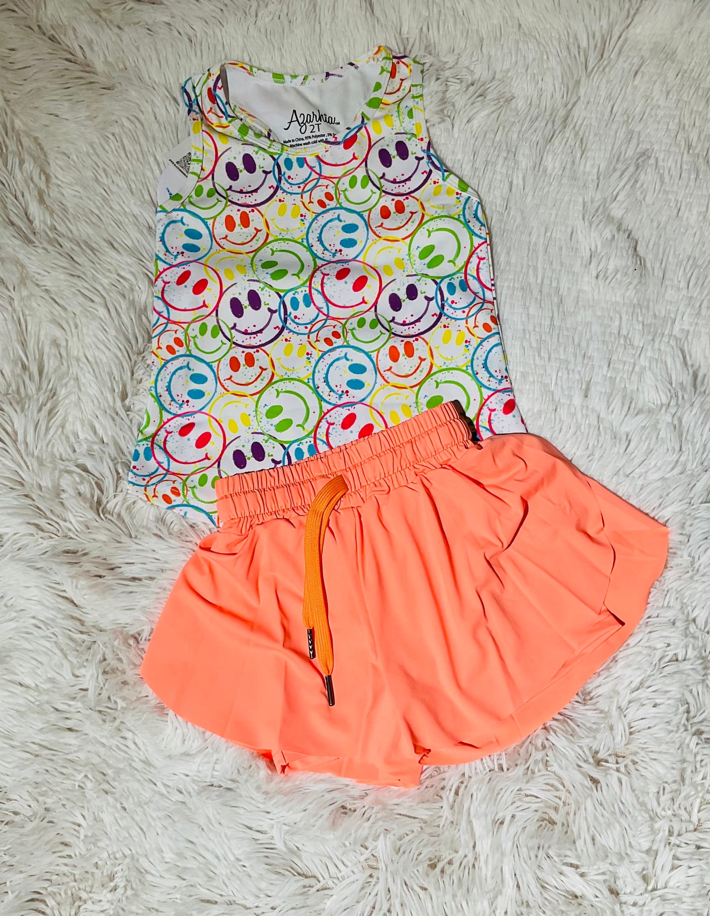 Splatter Smiley Racer Back Tank