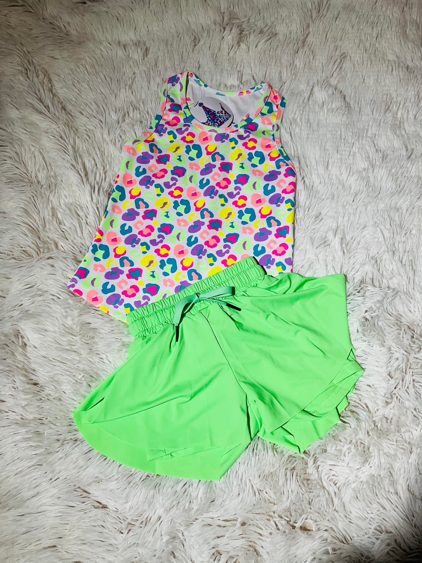 Neon Green Butterfly Shorts