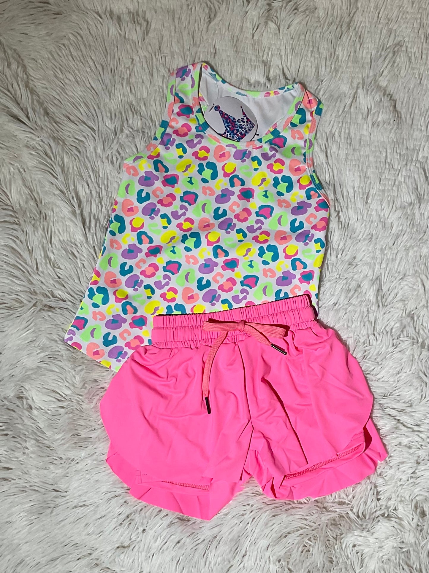 Neon Pink Butterfly Shorts