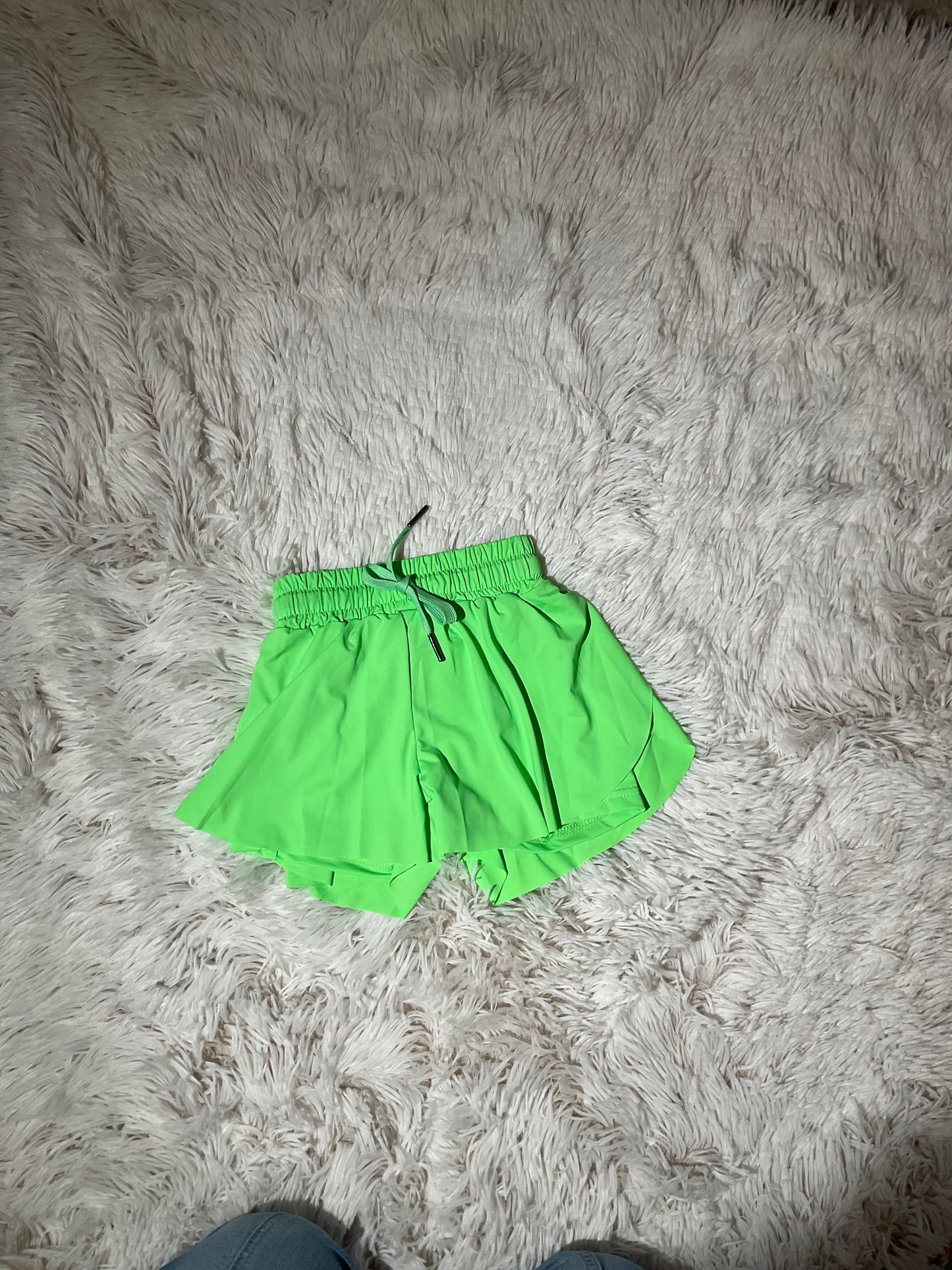 Neon Green Butterfly Shorts