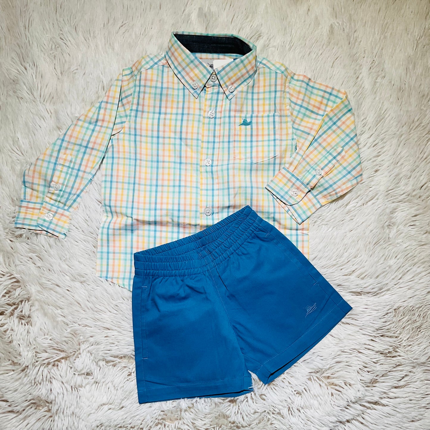 Pastel Plaid Dress Shirt