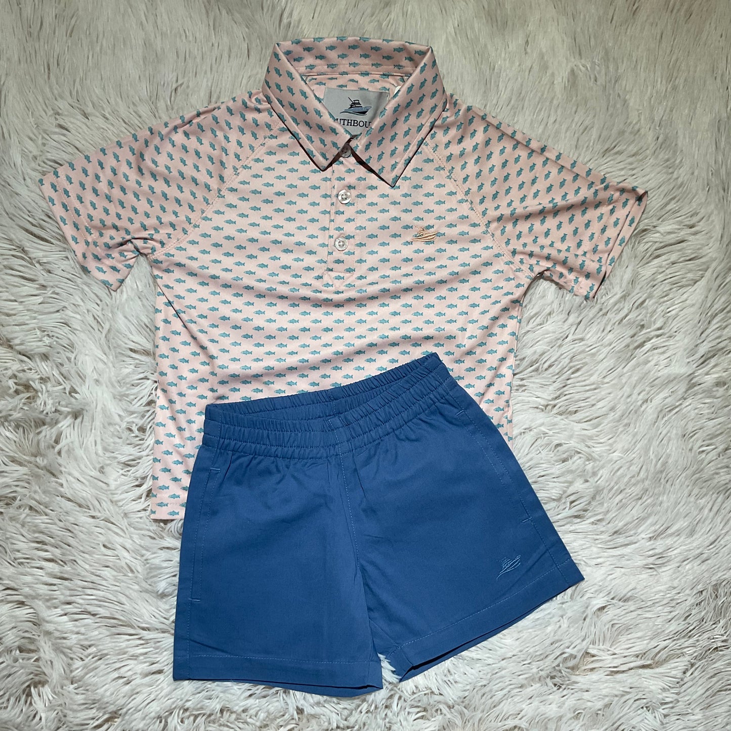 Fish Print Performance Polo