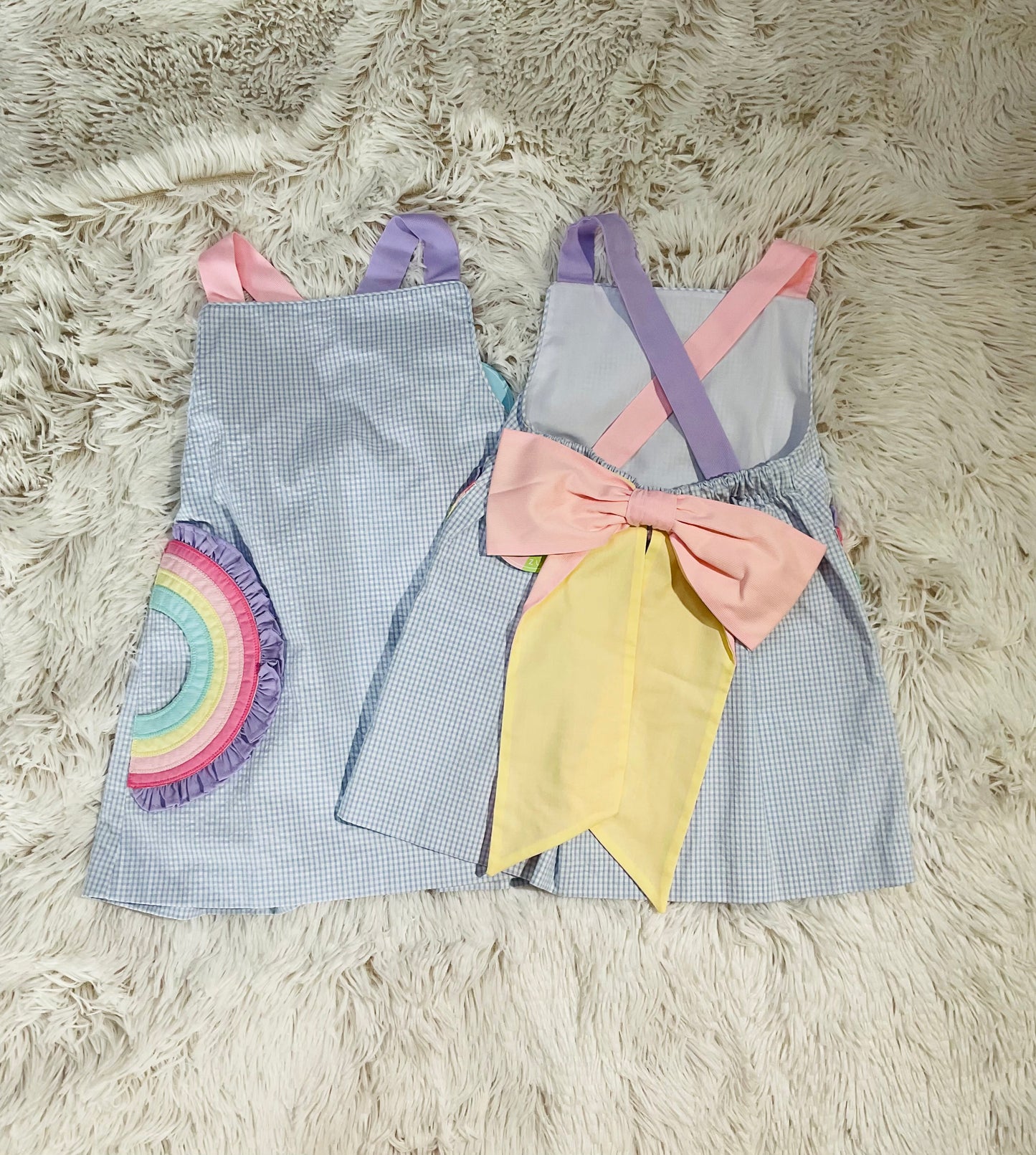 Rainbow Seersucker Dress