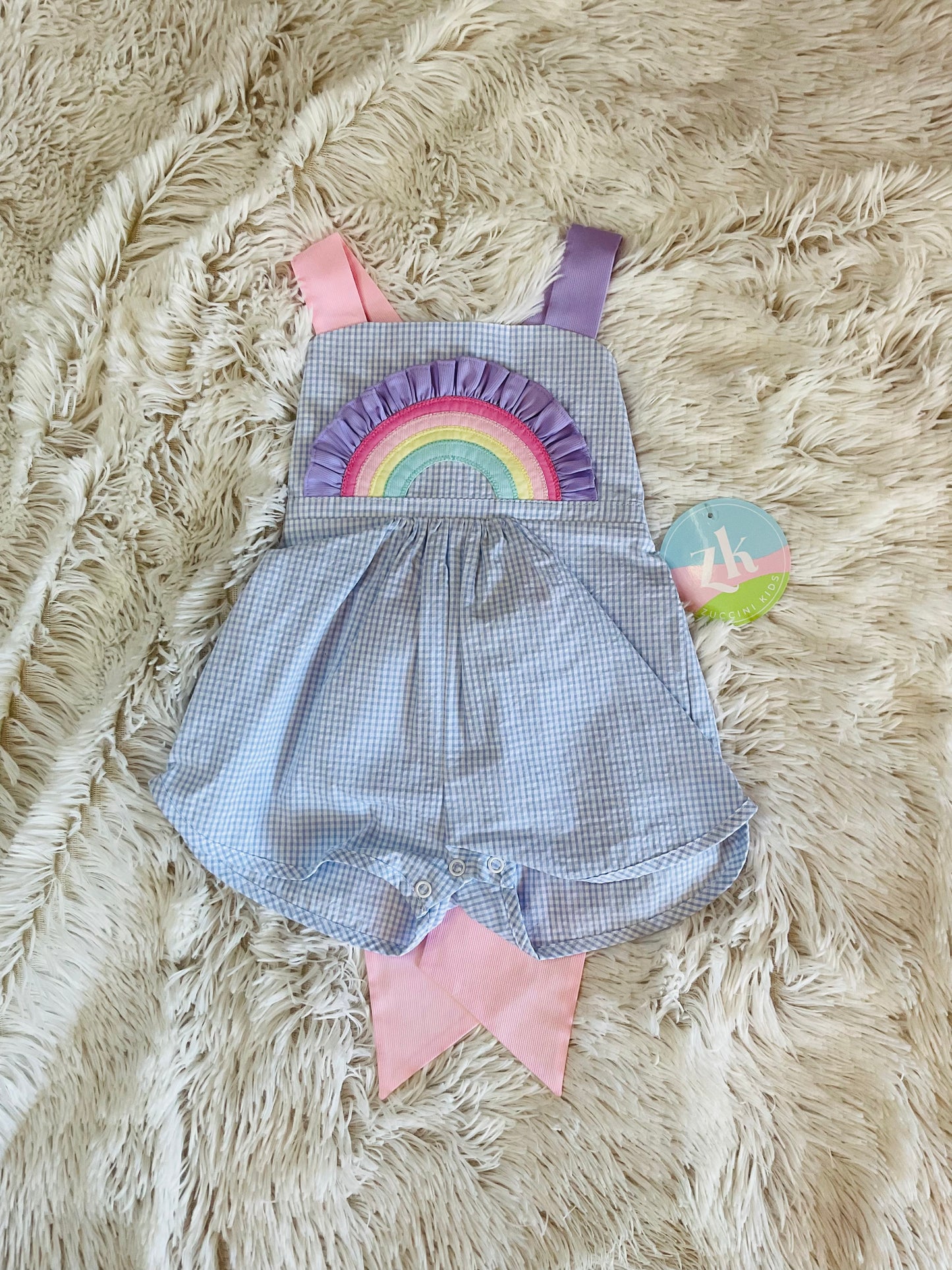 Rainbow Seersucker Overall