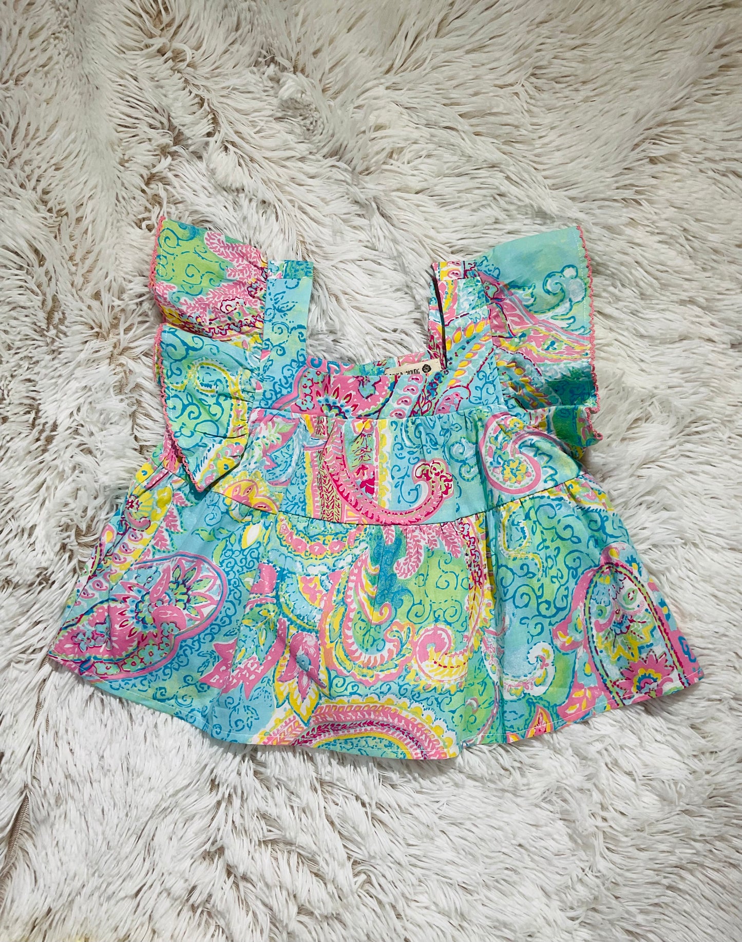 Pastel Paisley Print Top