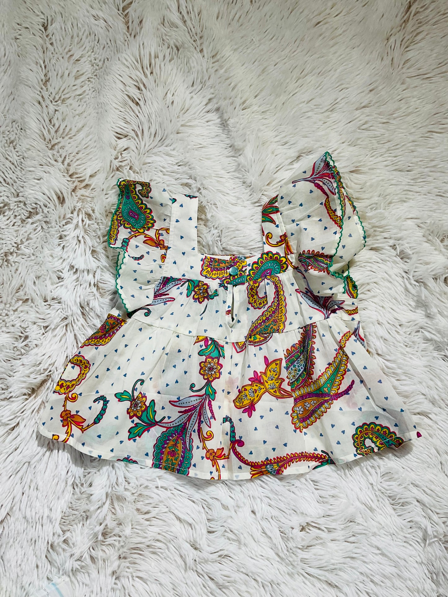Cream Paisley Print Top