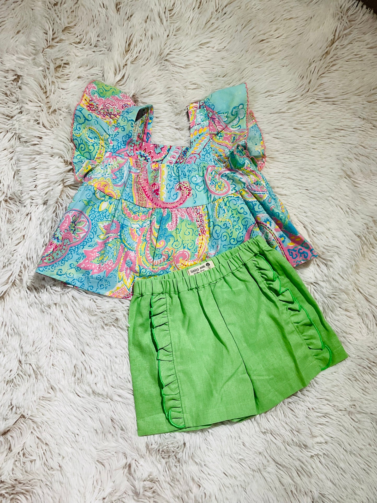 Green Ruffle Short