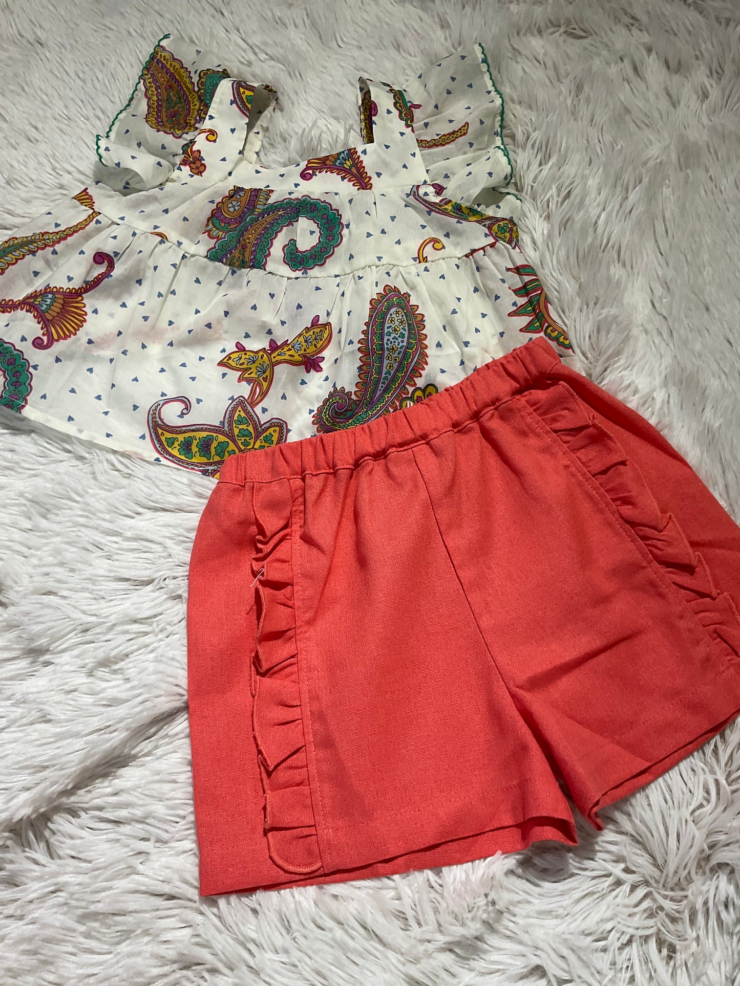 Cream Paisley Print Top