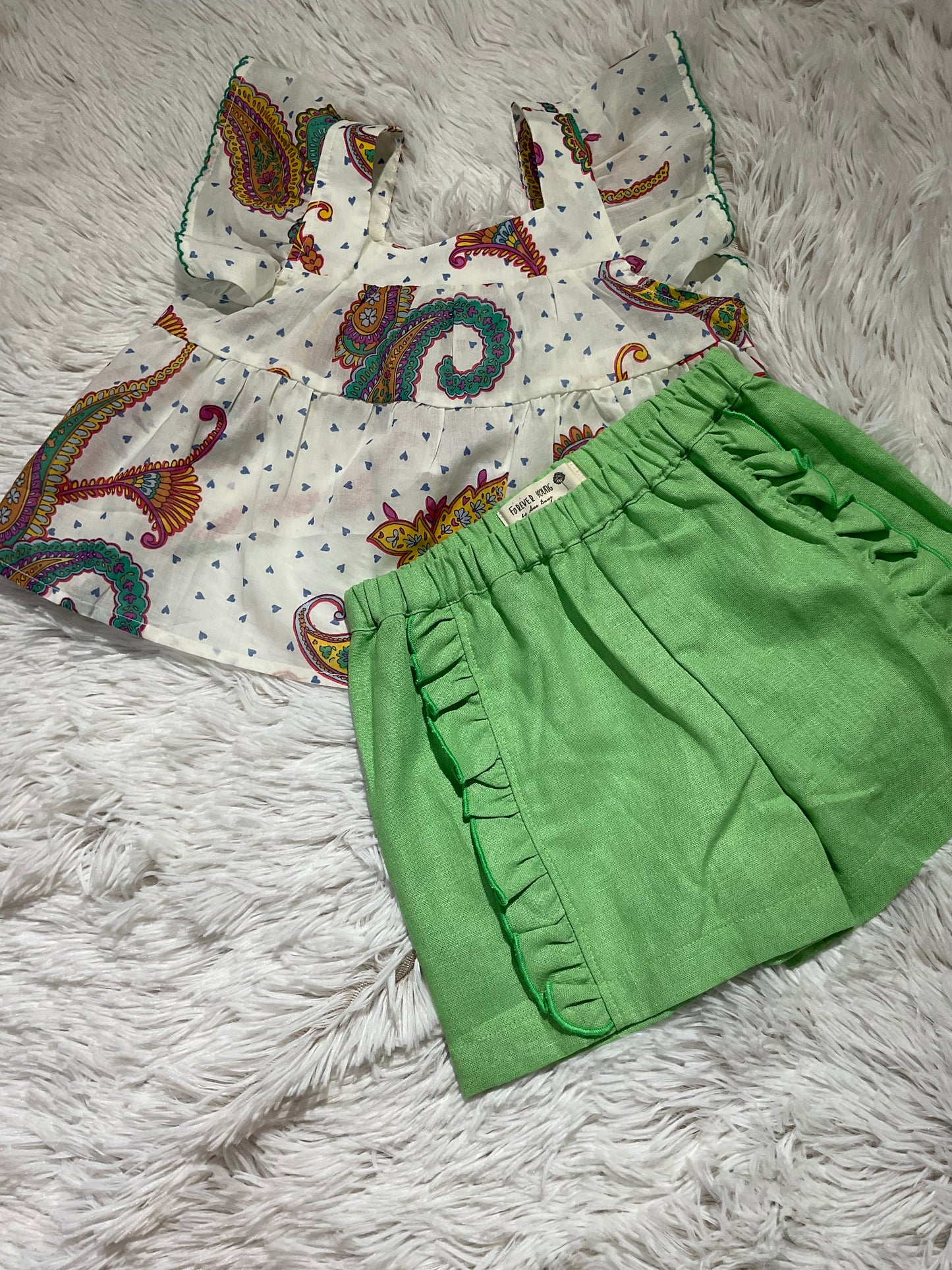 Cream Paisley Print Top