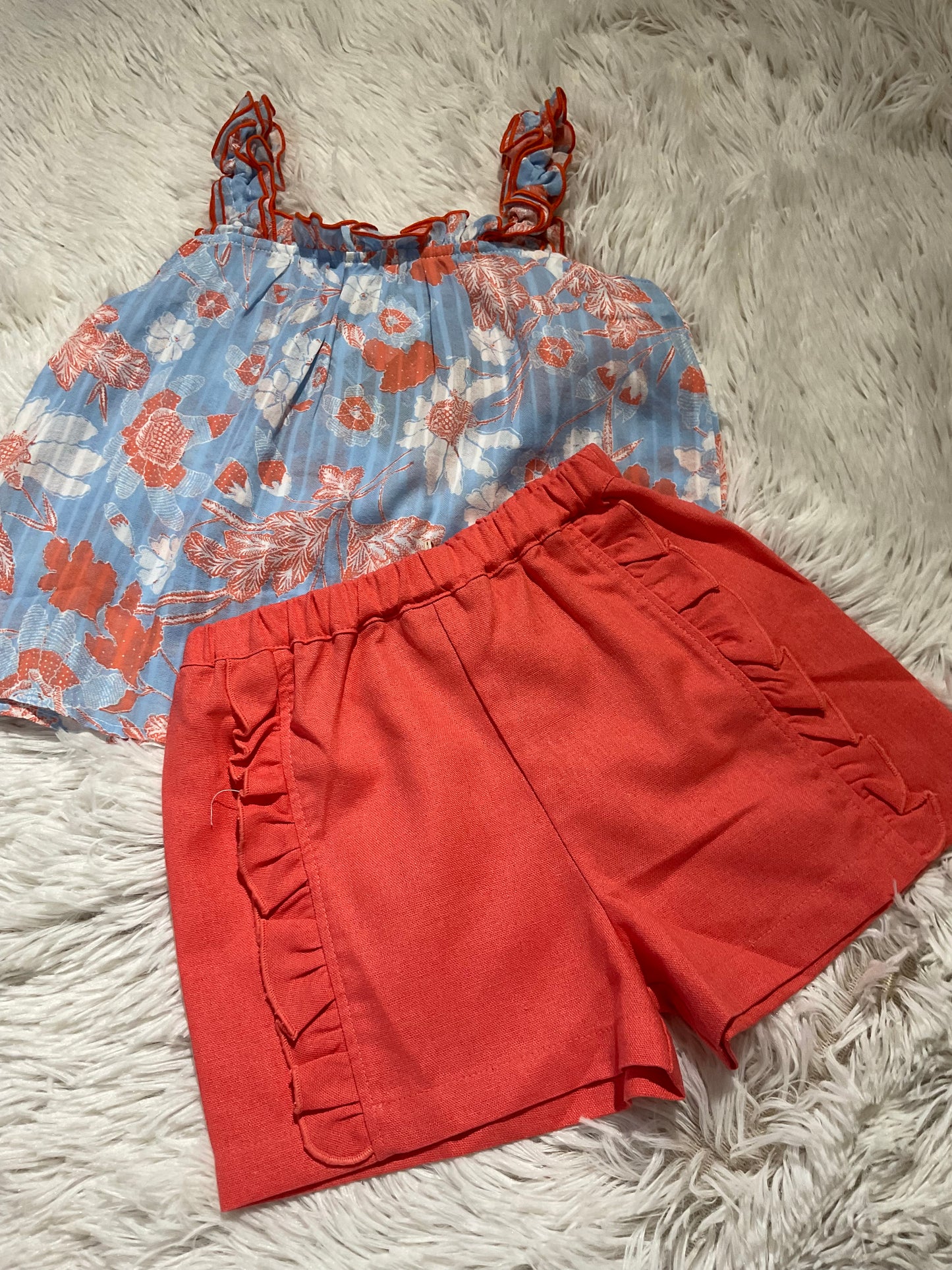 Coral Ruffle Short