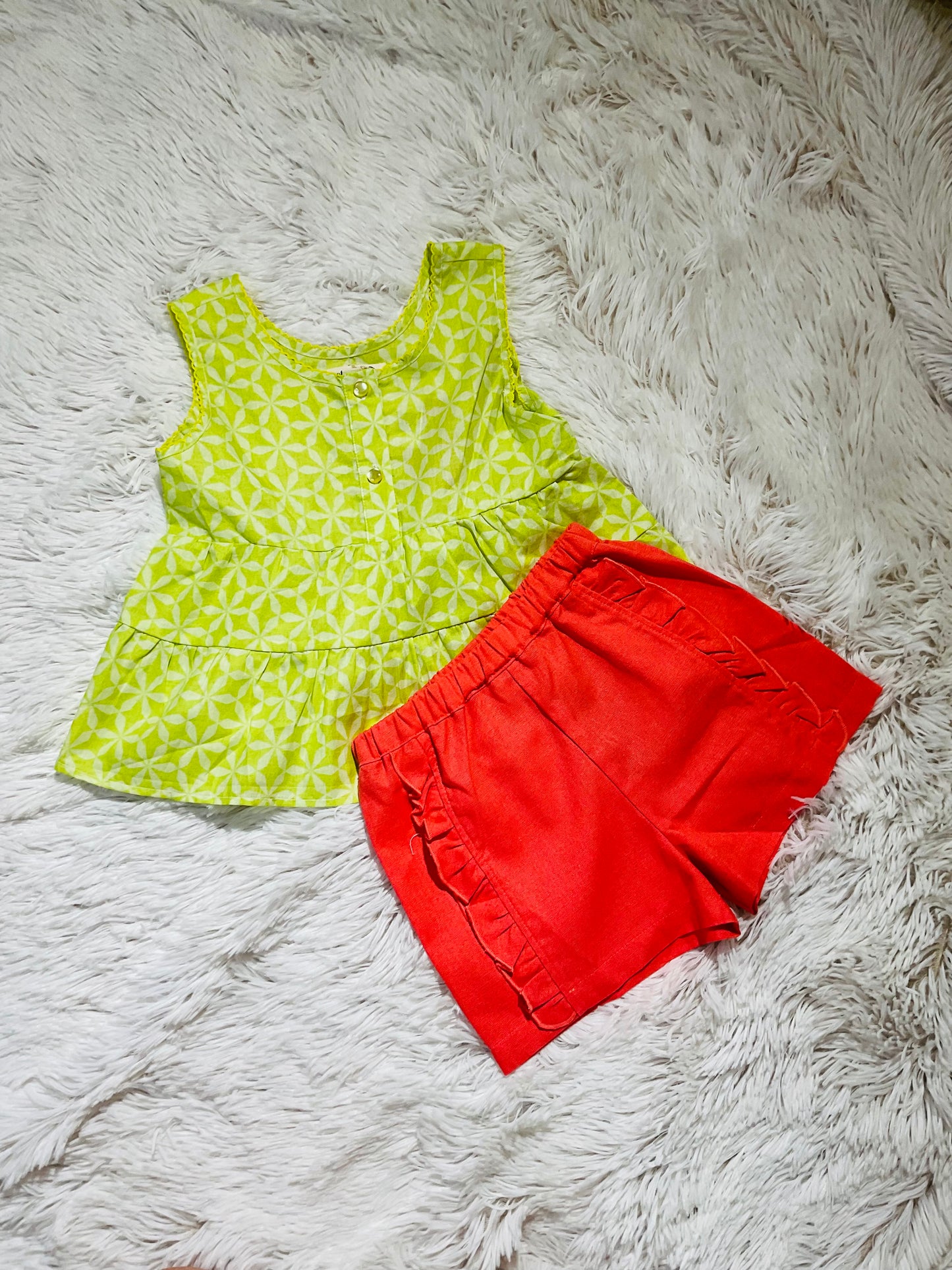 Lime Floral Print Top