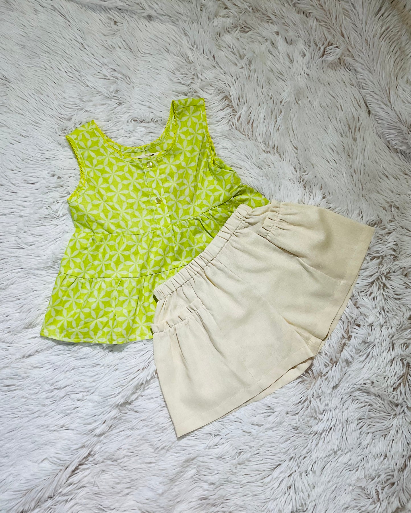 Lime Floral Print Top