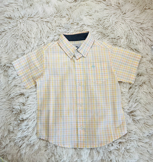 SS Green and Yellow Plaid Dress Shirt