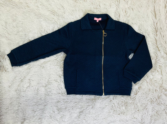Navy Quilted Moto Jacket