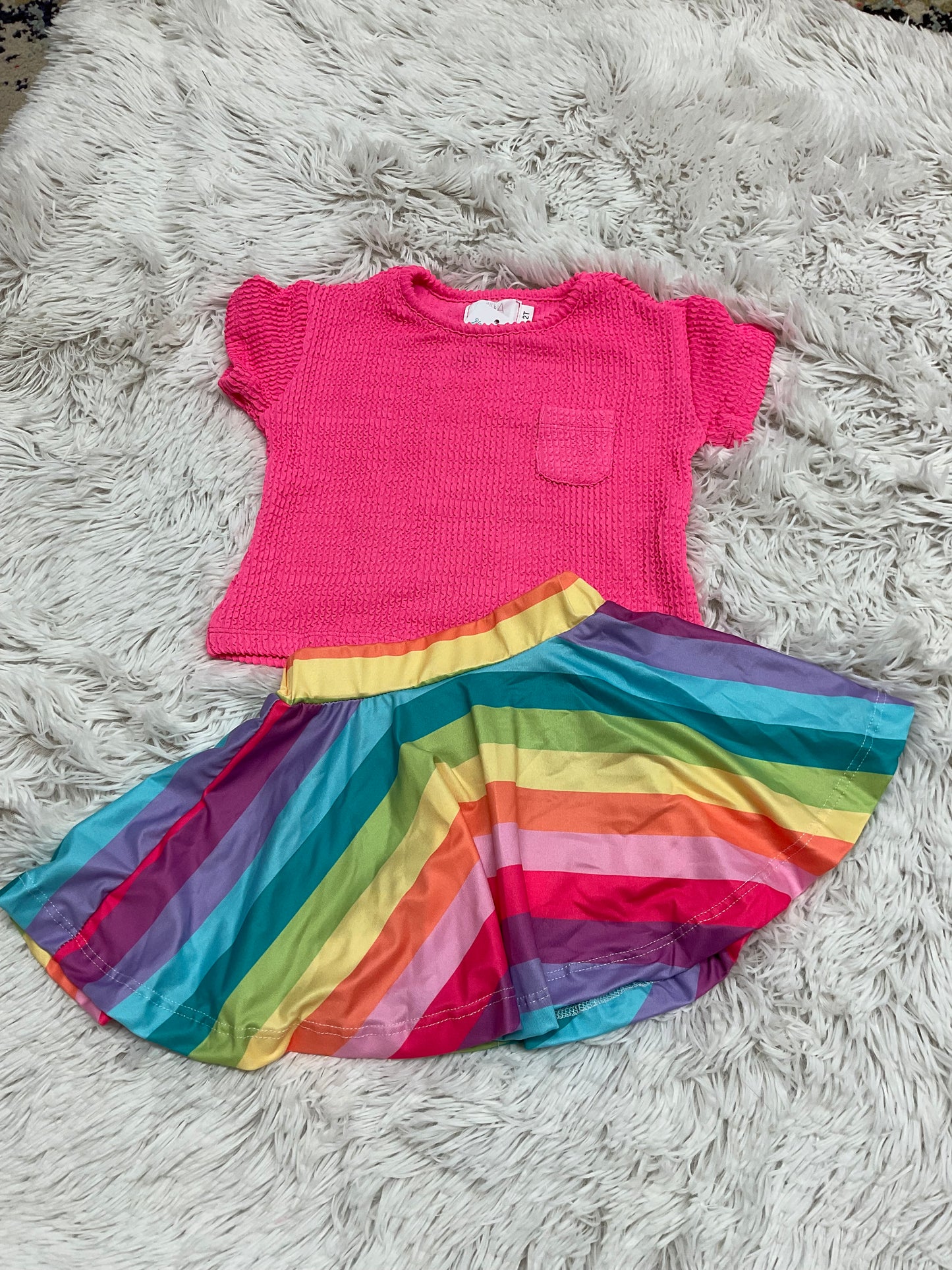 Neon Pink Scrunchy Pocket Tee
