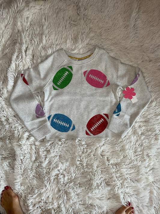 Rhinestone Footballs Sweatshirt