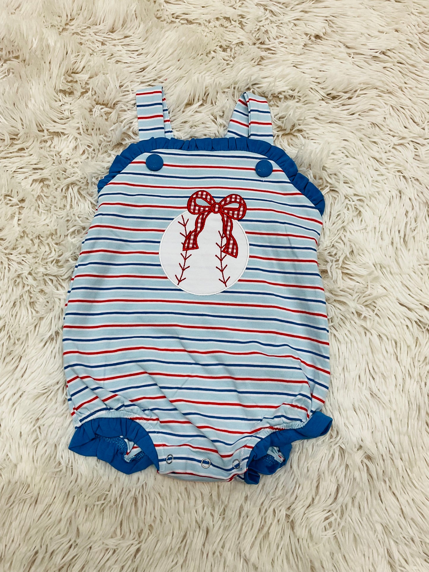Play Ball Ruffle Sunsuit