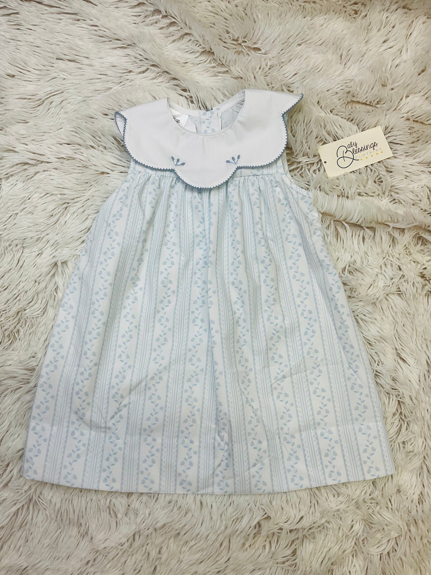 Scalloped Blue Aria Dress