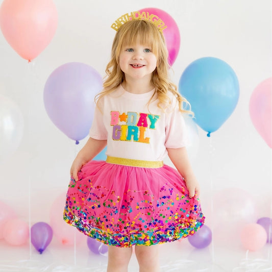 Birthday Girl Patch Short Sleeve Tee