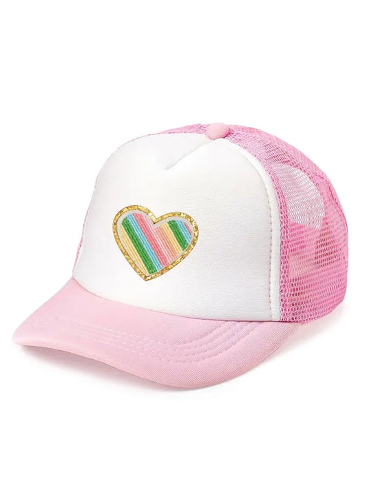 Rainbow Heart Patch Trucker Hat