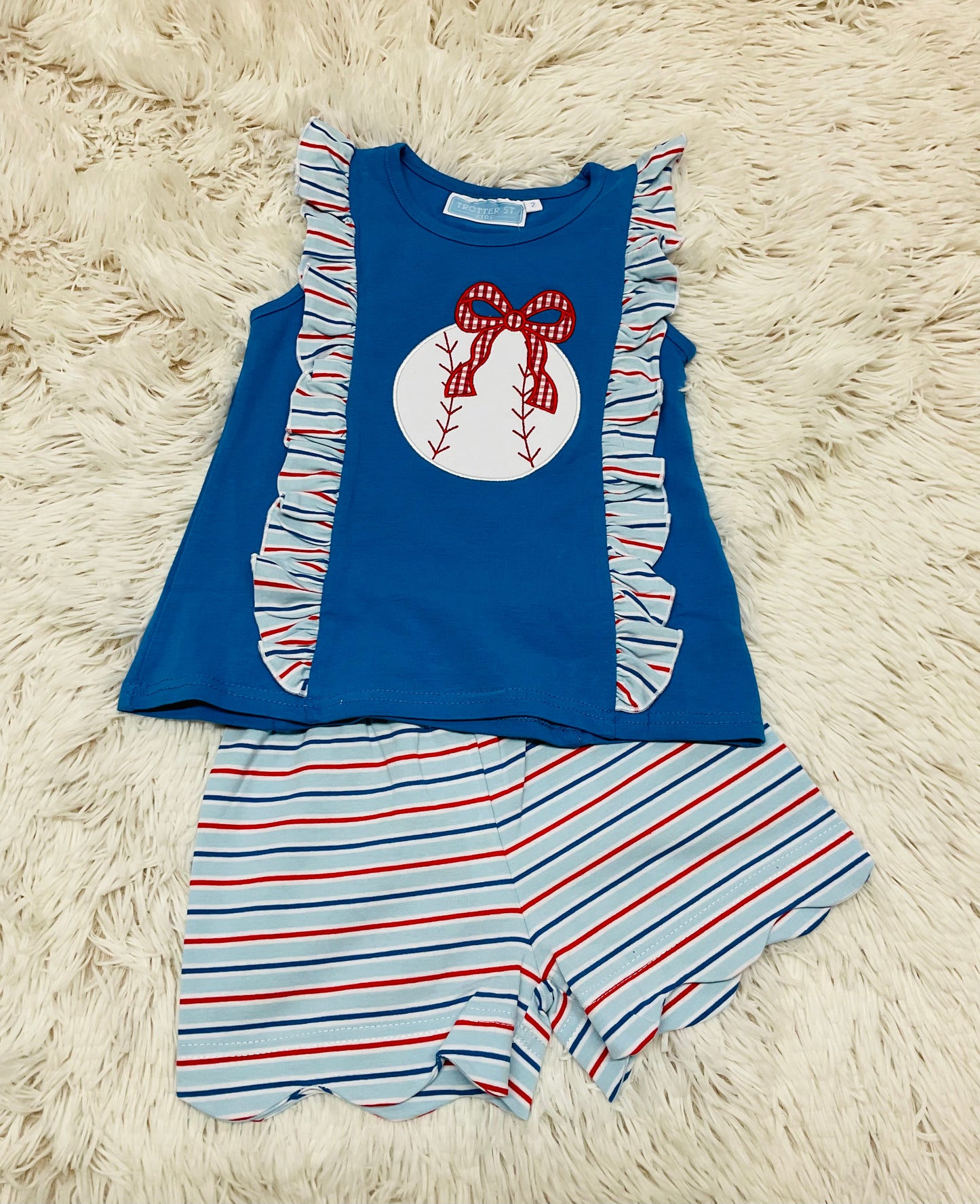 Play Ball Ruffle Short Set