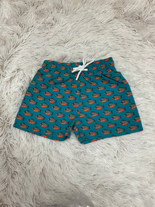 Teal Tropical Fish Saint Simon Swim Trunk