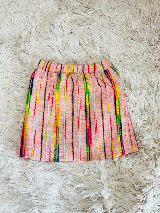 Pink Multi Color Mini Skirt