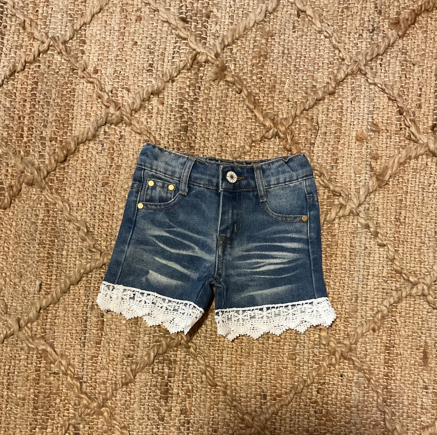 Denim Lace Shorts