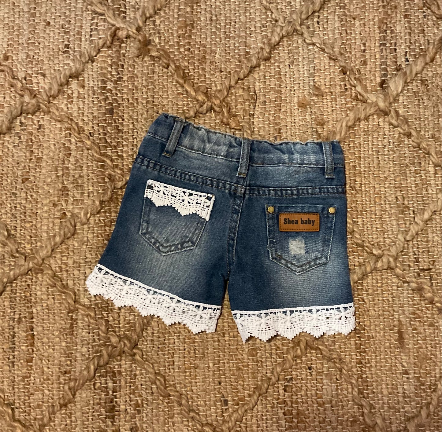 Denim Lace Shorts