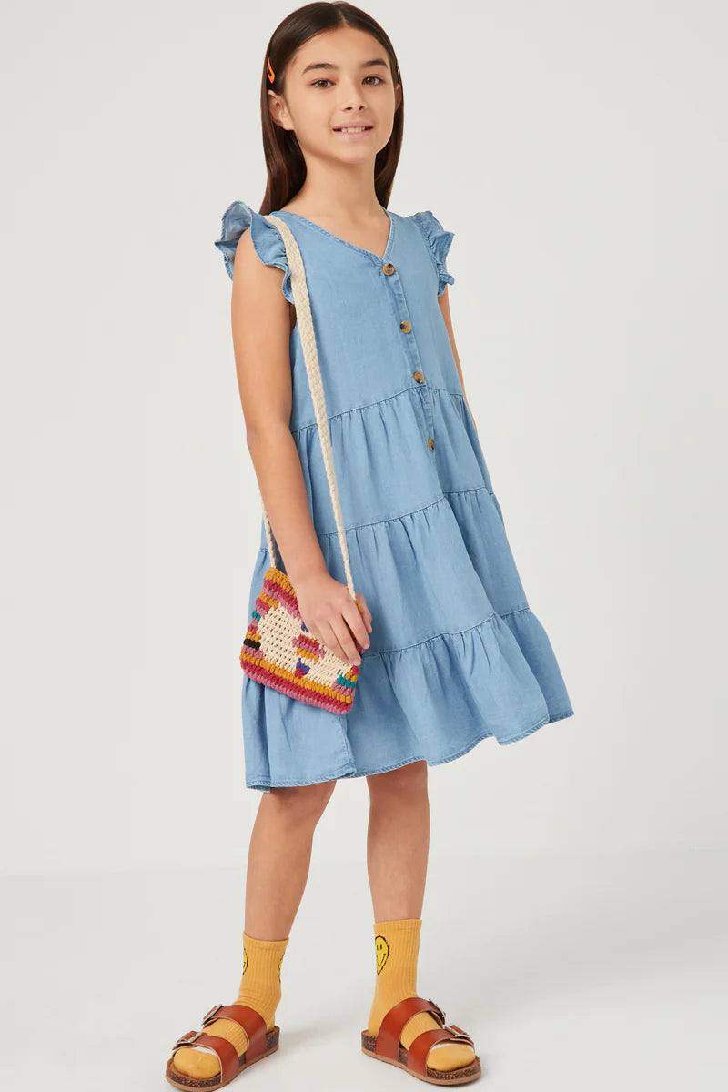 Ruffle Button Down Tiered Dress