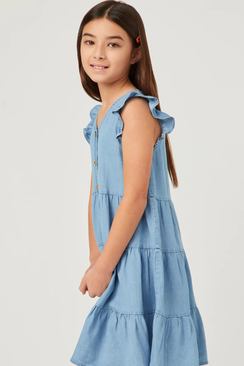 Ruffle Button Down Tiered Dress