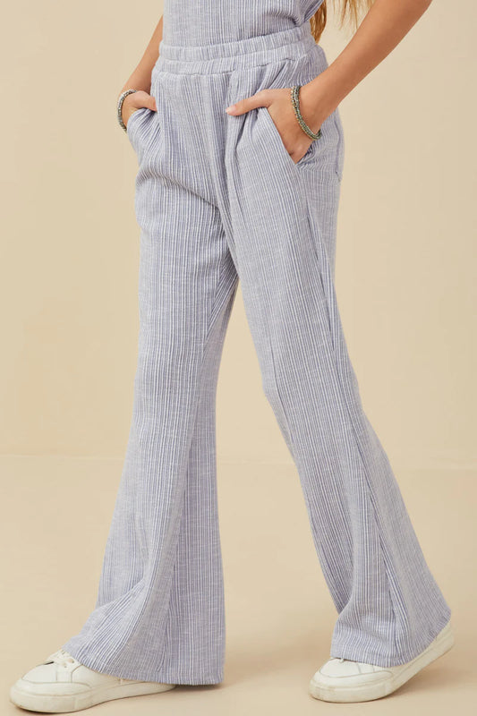 Rib Knit Marled Wide leg Pants