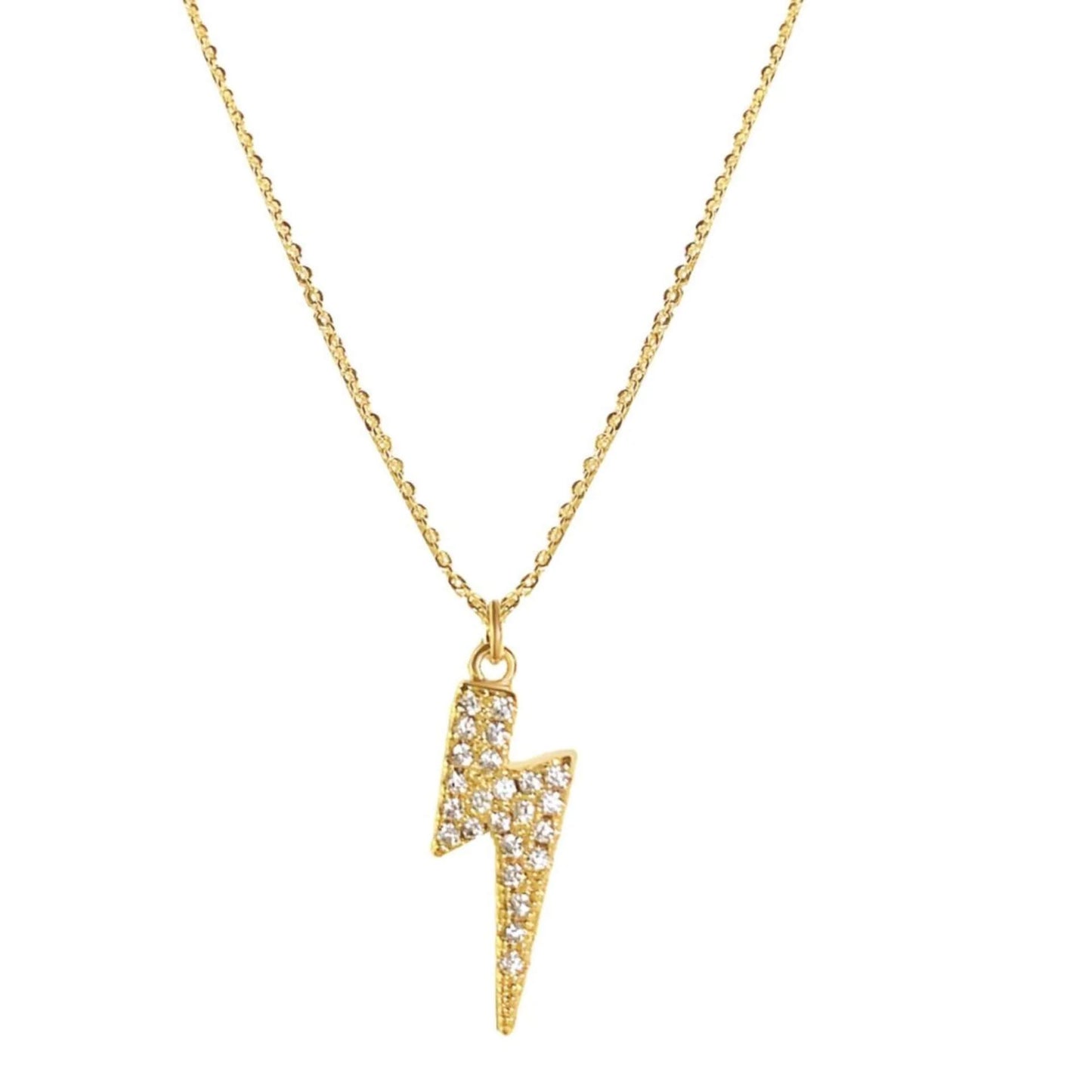 Lightning Bolt Gold-plated Charm Necklace