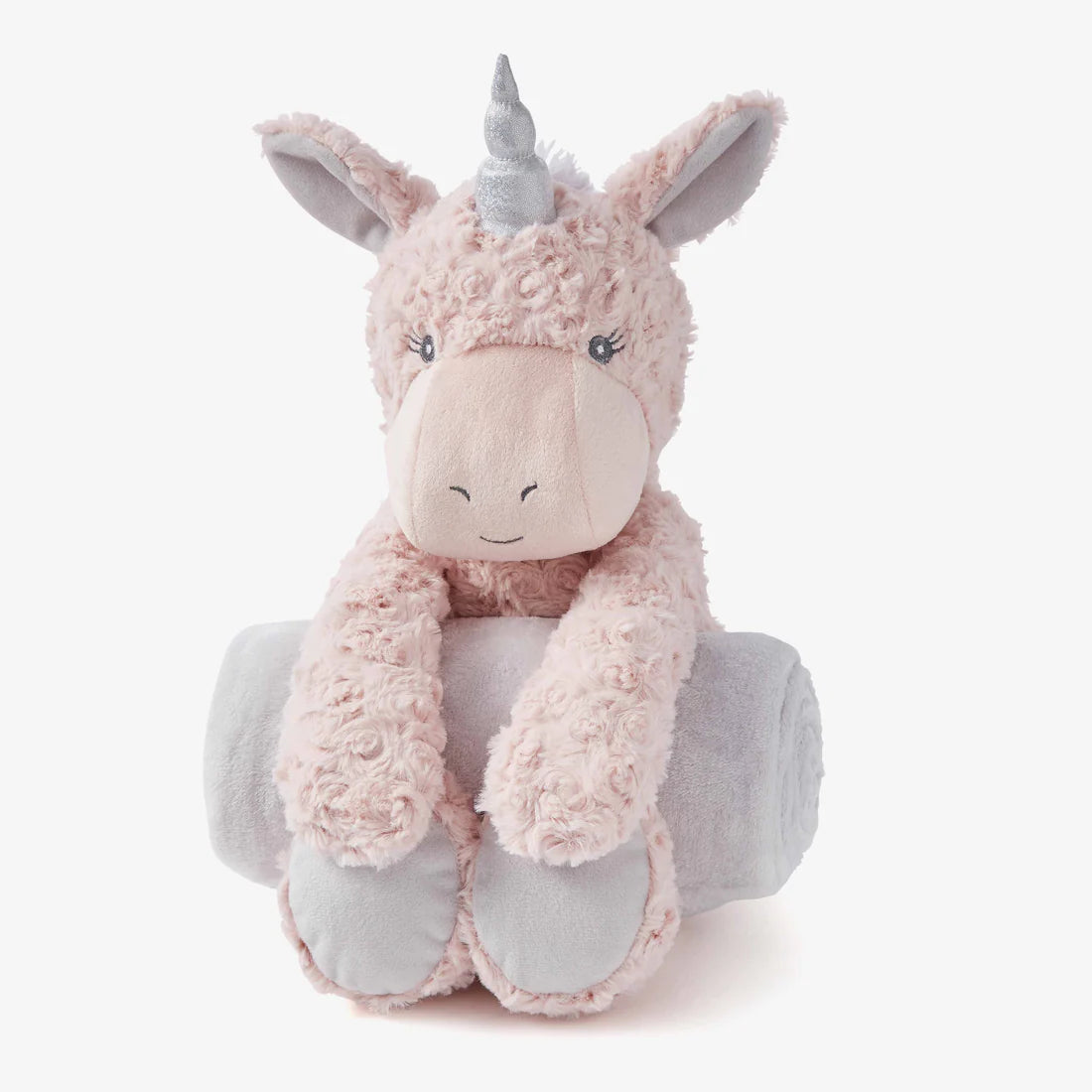 UNICORN BEDTIME HUGGIE PLUSH TOY & FLEECE BLANKET