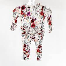 Ruby Lush Floral Ruffle Zip Footie