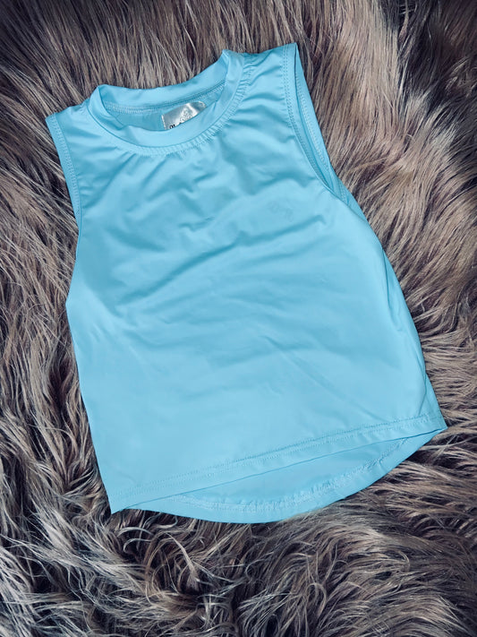 Light Sky Blue High Low Tank