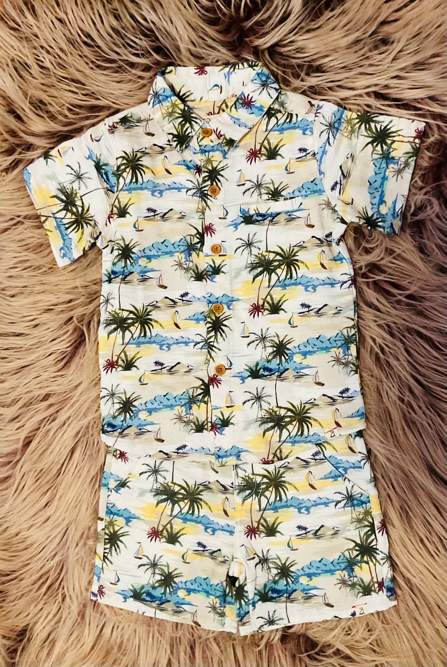 Hawaiian Print Woven Shirt