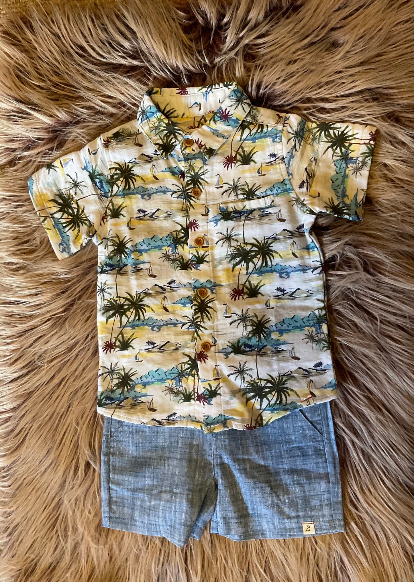 Hawaiian Print Woven Shirt