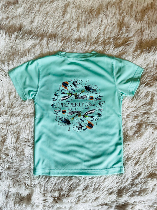 Boys Performance SS Tee Stay Fly Seafoam