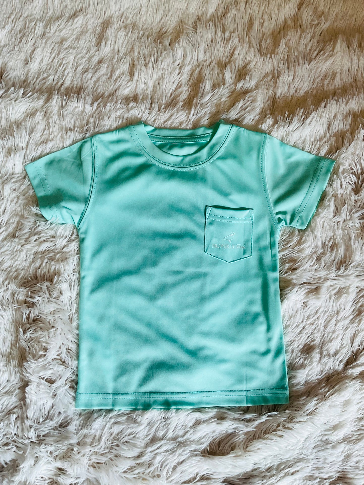 Boys Performance SS Tee Stay Fly Seafoam