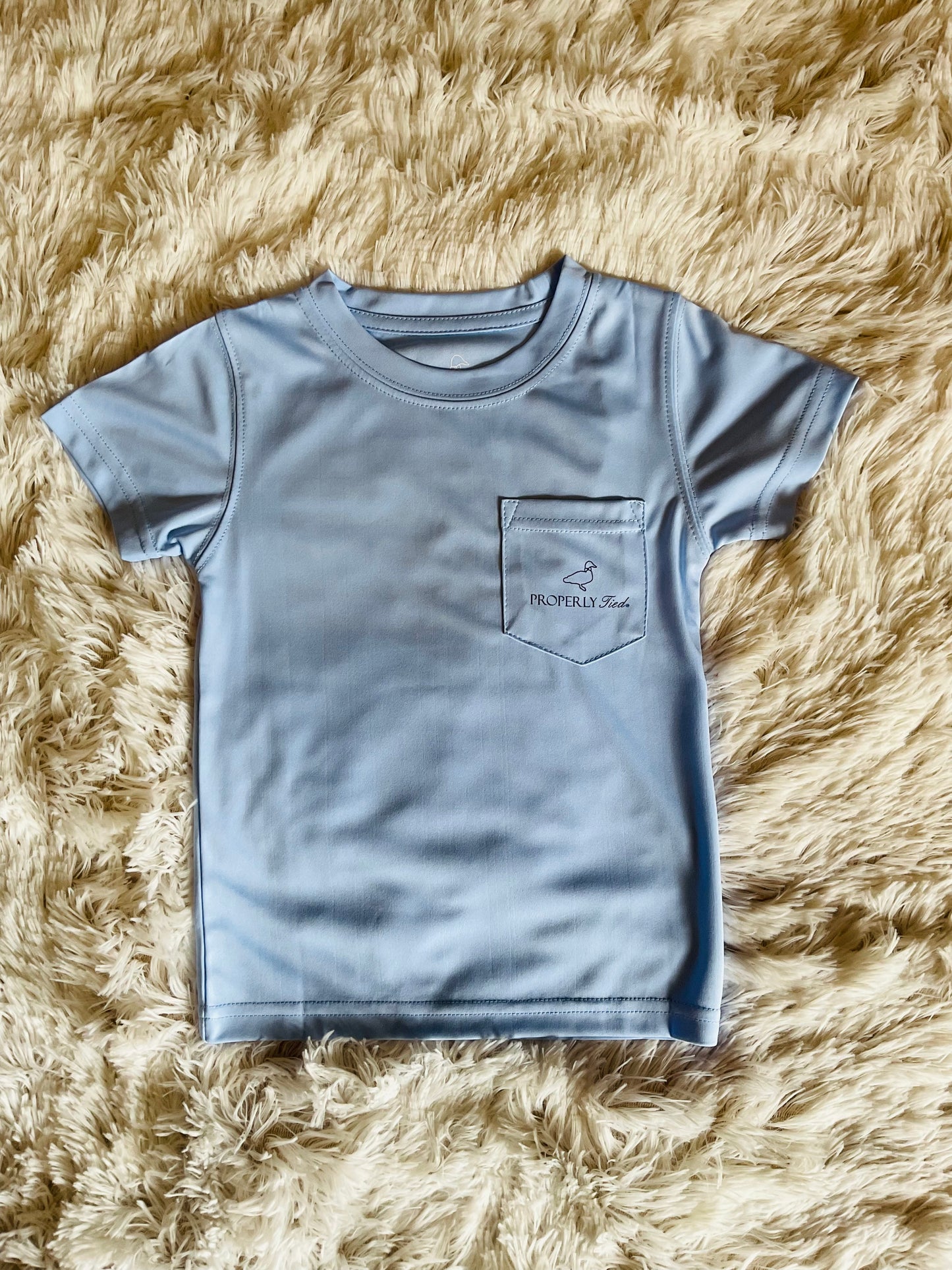 Boys Performance SS Tee Sport Flag Light Blue