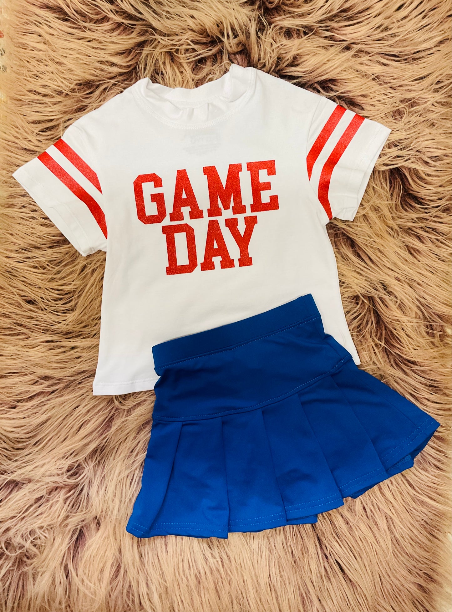 Red GAMEDAY Glitter Boxy Tee