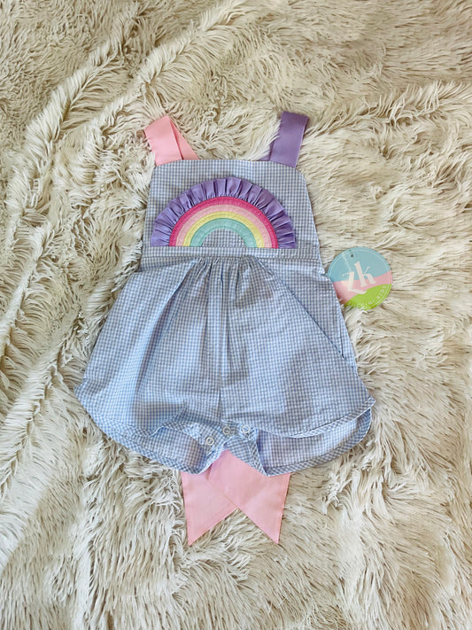 Rainbow Seersucker Overall