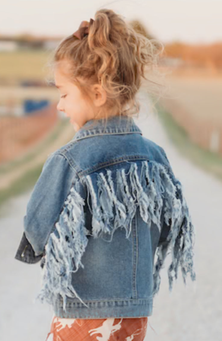 Demin Fringe Jacket