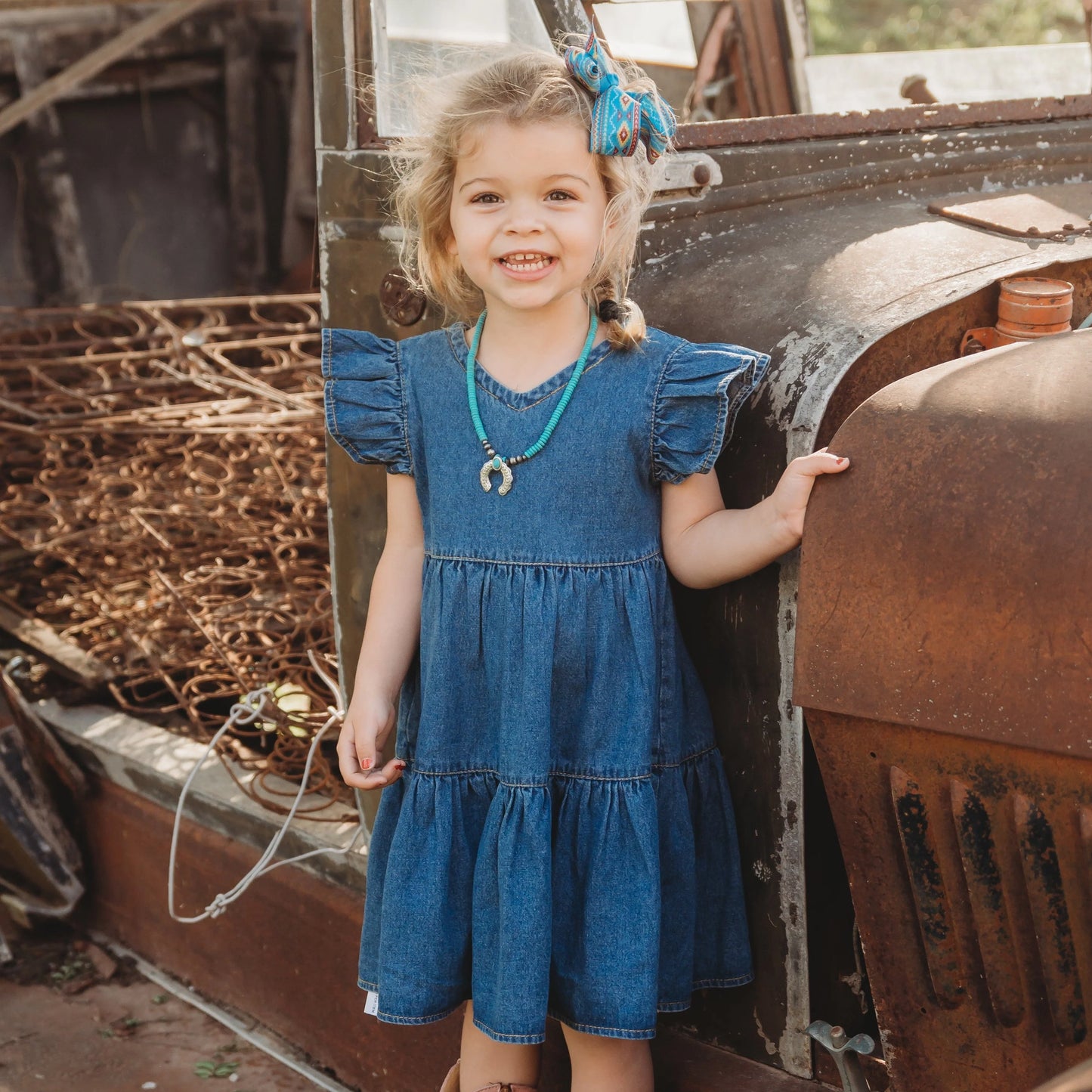 Denim Ruffle Dress