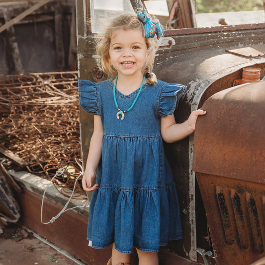 Denim Ruffle Dress